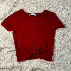 Hollister ruby red top with front knot | Never worn but took of tags | Offers?